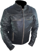 Classyak Men's Fashion Real Leather Vintage Style Biker Jacket